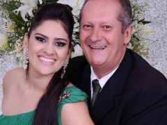 Empresário Luiz Carlos Cordeiro com sua filha Caroline Zacari