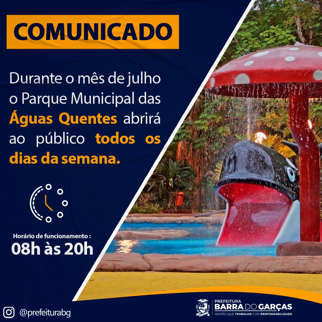 Parque das Águas Quentes estará fechado neste domingo por conta das  eleições - Araguaia Notícia