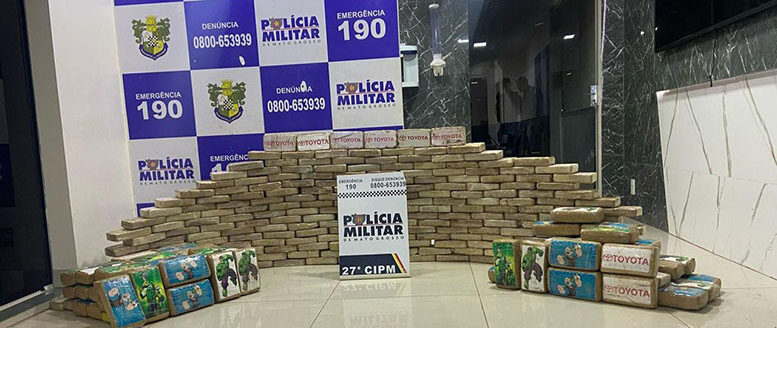 Polícia Militar e PRF apreendem 300 quilos de drogas escondidos em caminhão em Confresa