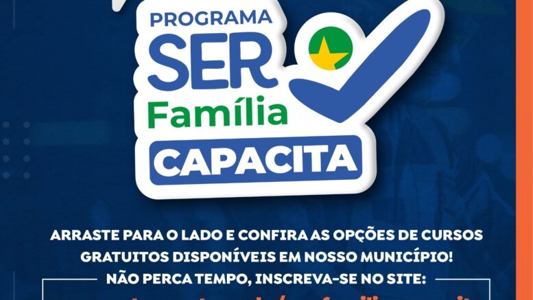 Em Barra do Garças, programa Ser Família Capacita está com vagas abertas para Assistente de RH e Eletricista de instalações prediais