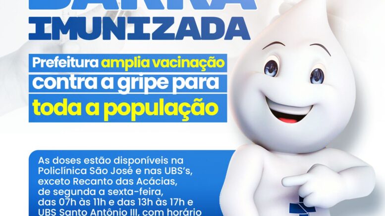Prefeitura de Barra do Garças amplia vacinação contra a gripe para toda a população