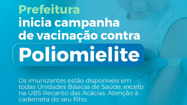 Prefeitura de Barra do Garças inicia campanha de vacinação contra Poliomielite